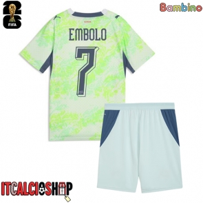 Svizzera Breel Embolo #7 Seconda Maglia Bambino Mondiali 2026 Manica Corta (+ Pantaloni corti)